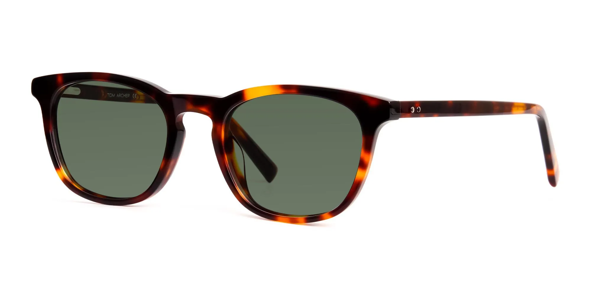 Green Tortoiseshell Square Sunglasses-2