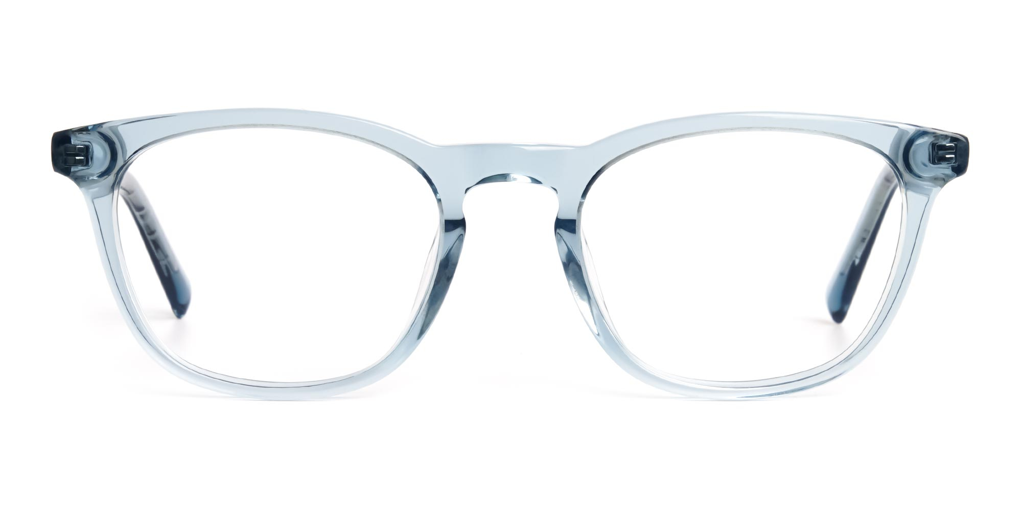 crystal clear or transparent blue full rim glasses frames-1