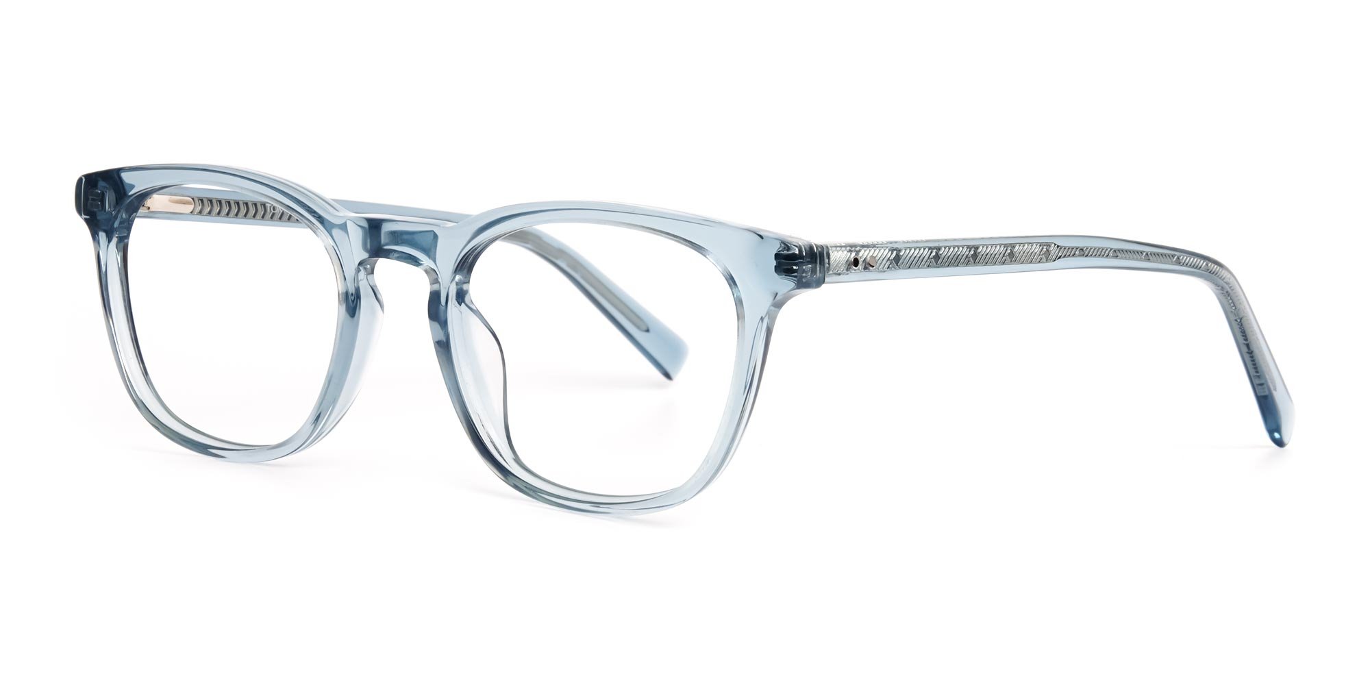 crystal clear or transparent blue full rim glasses frames-3