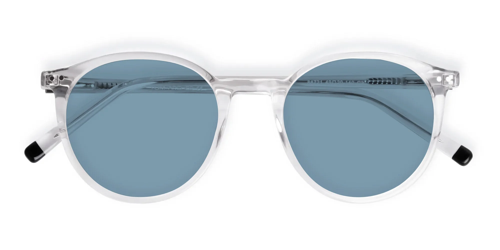 Clear Frame Blue Lens Sunglasses-4