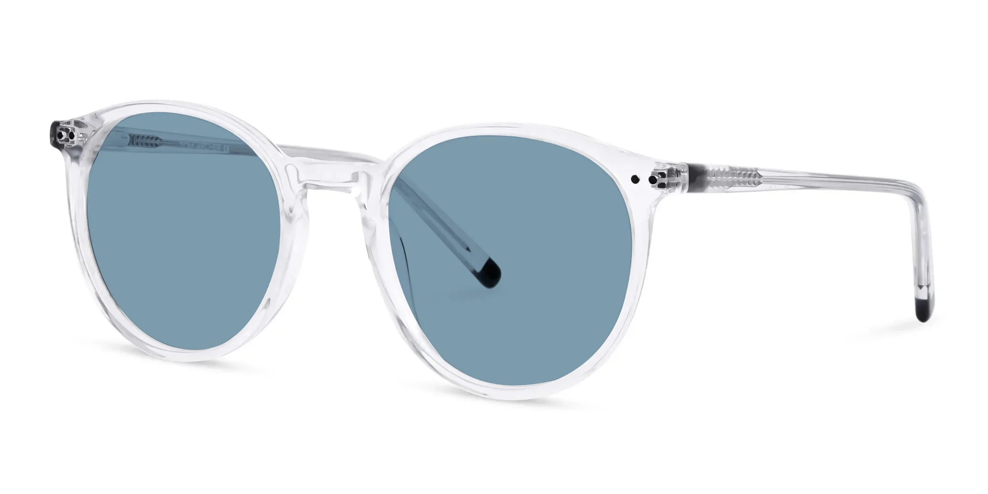 Clear Frame Blue Lens Sunglasses-3