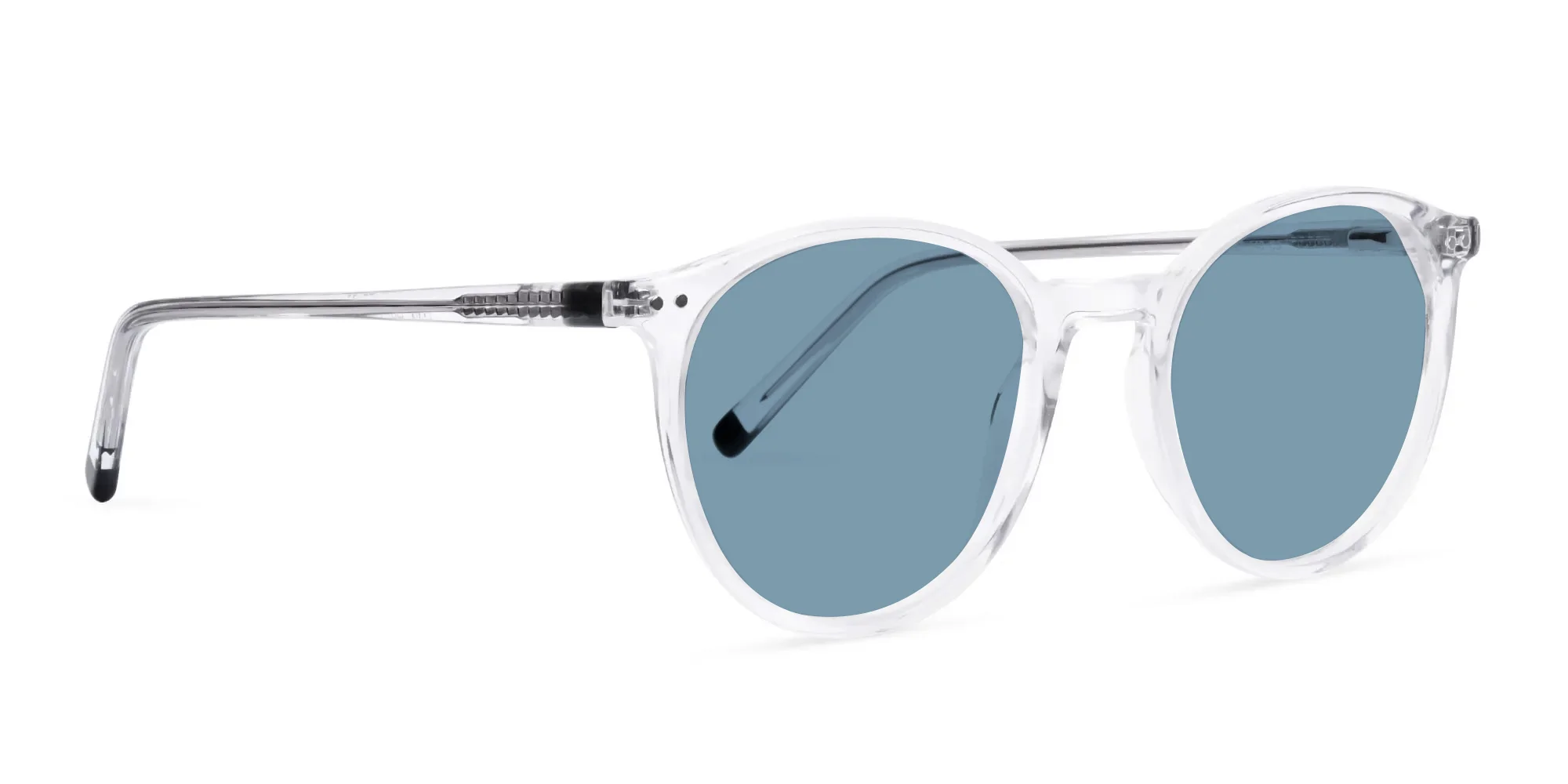 Clear Frame Blue Lens Sunglasses-2