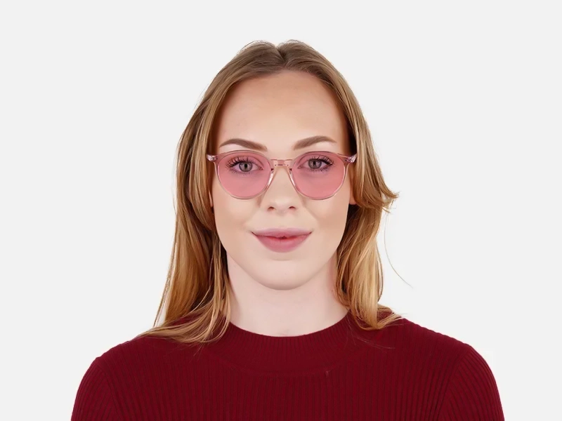 round pink sunglasses