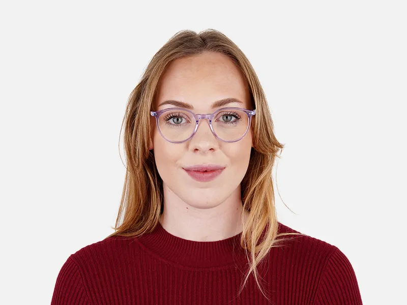 transparent and crystal clear purple round glasses frames-2