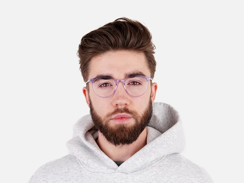 transparent and crystal clear purple round glasses frames-2