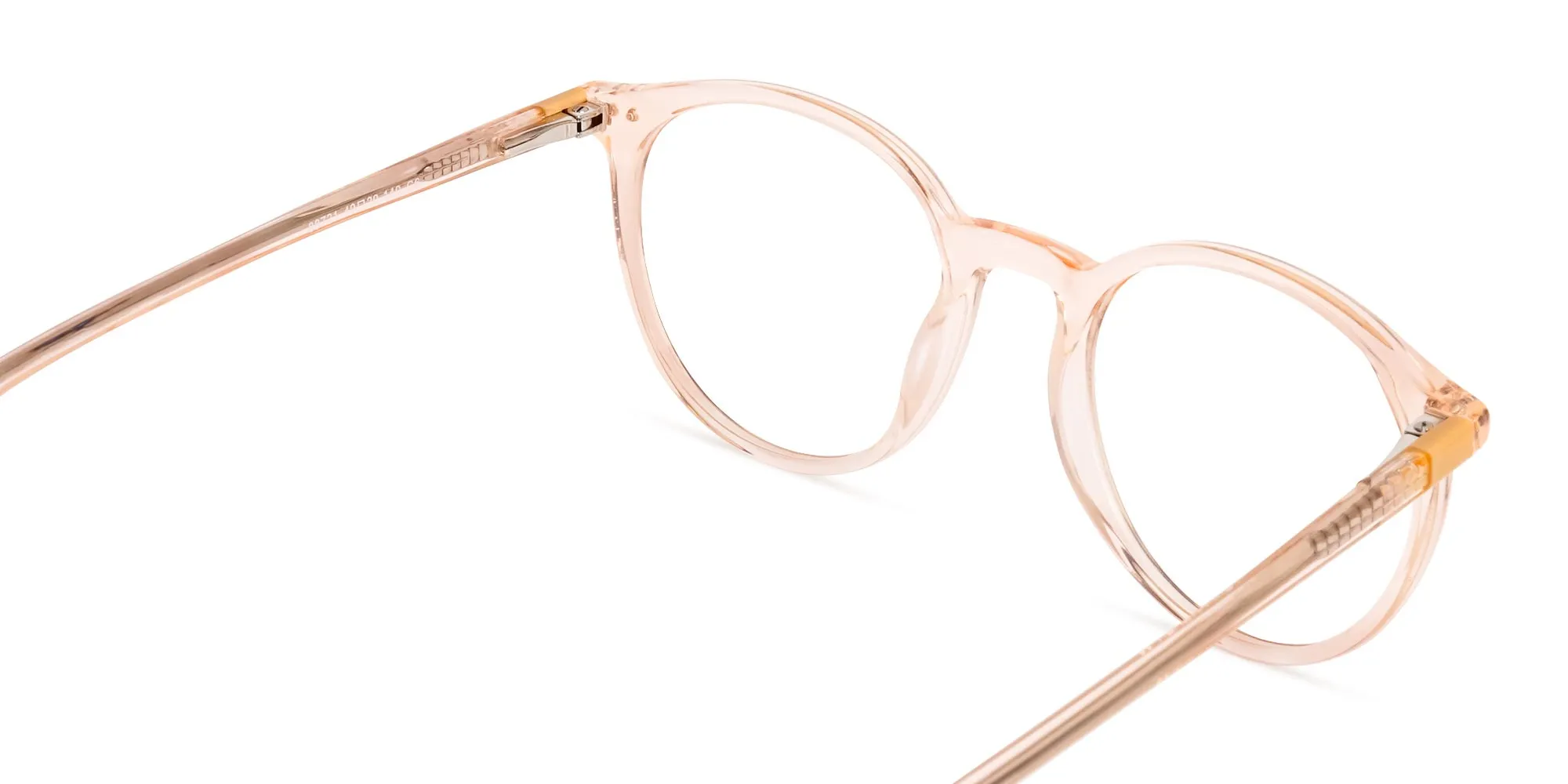 transparent and crystal clear orange round glasses frames-2