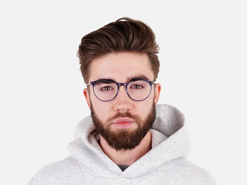 transparent and crystal clear blue round glasses frames-2