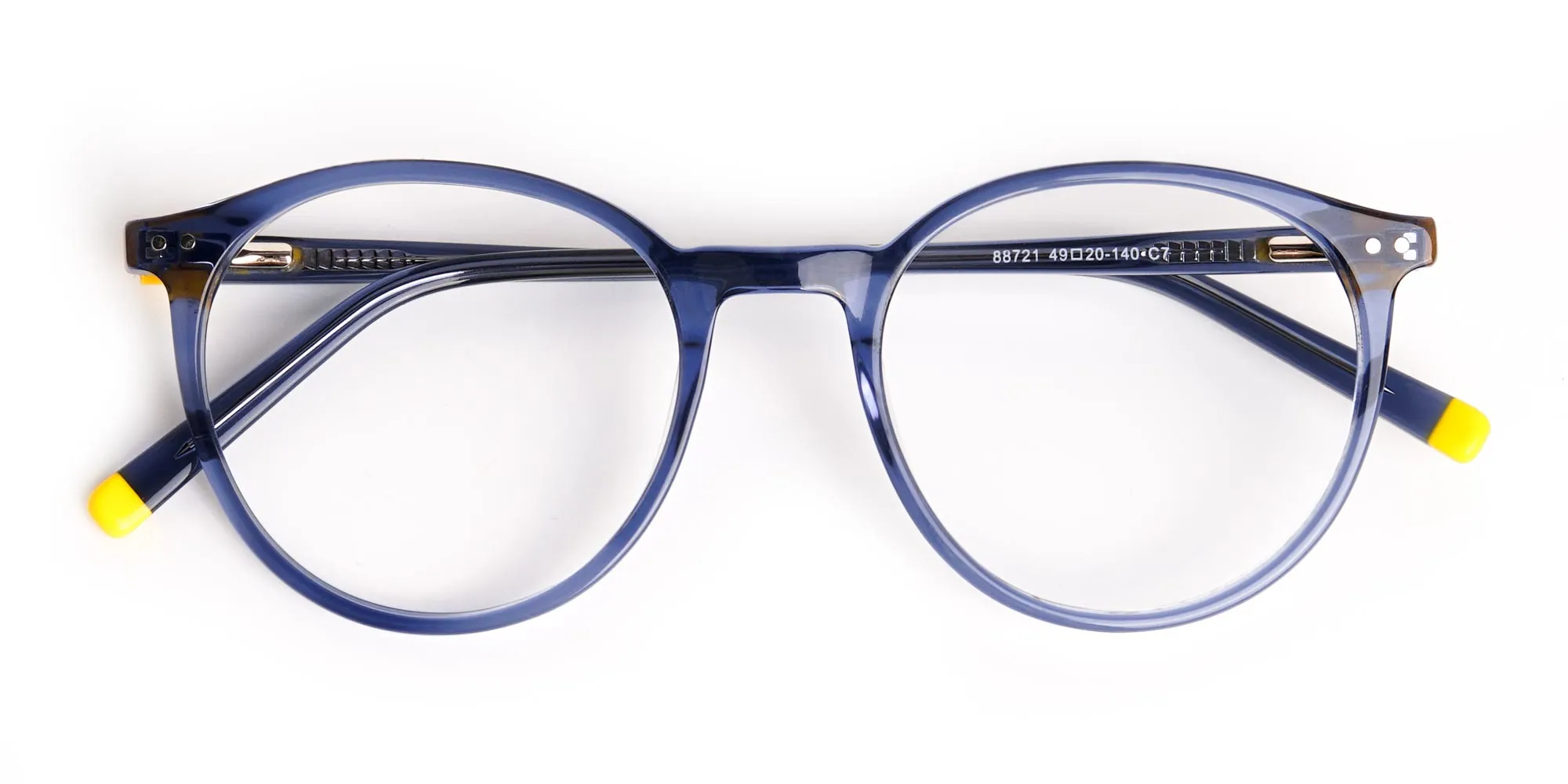 transparent and crystal clear blue round glasses frames-2
