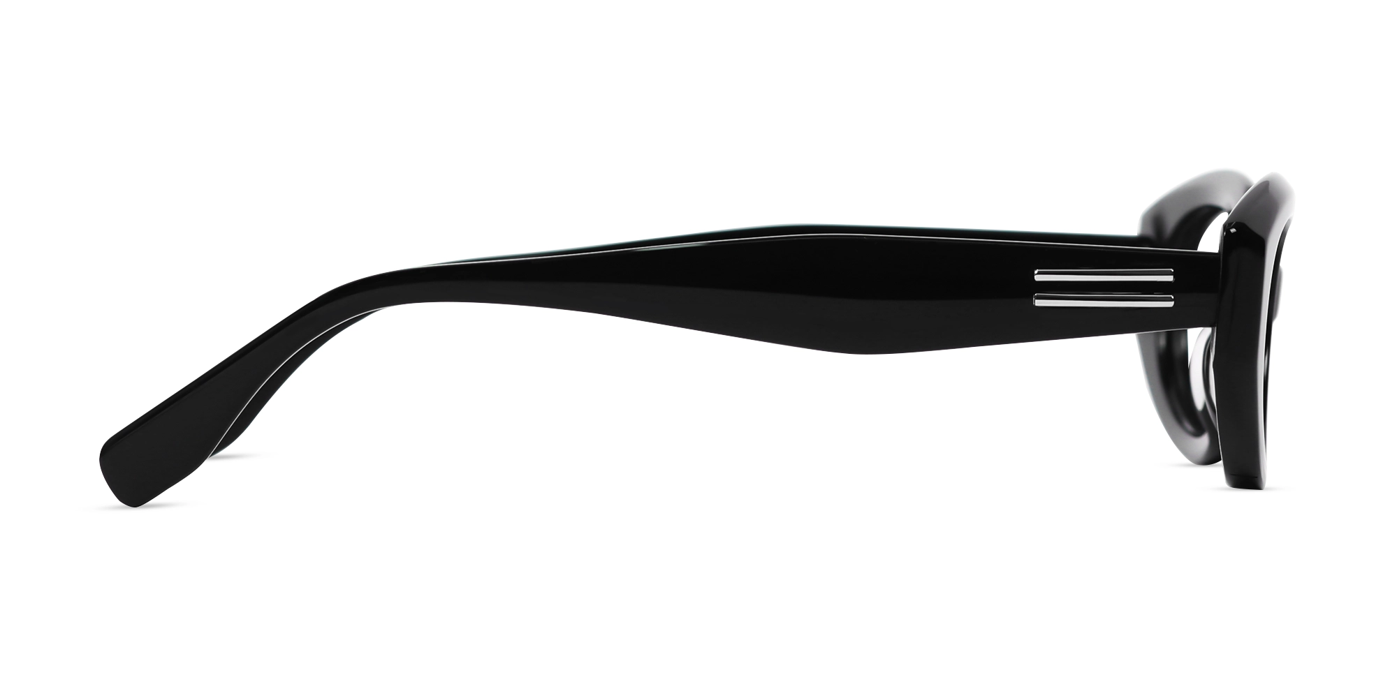 Black Oval Acetate Full-Rim Sunglasses-4
