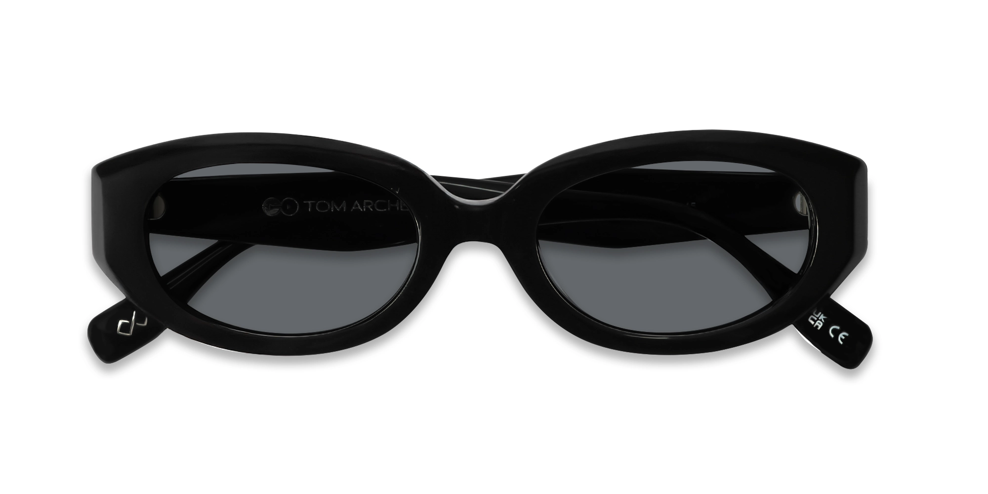 Black Oval Acetate Full-Rim Sunglasses-6