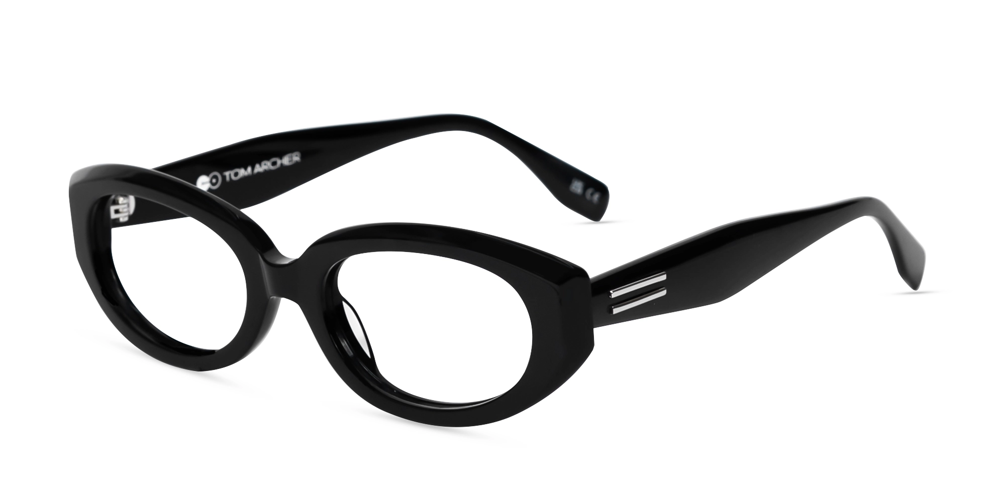Black Oval Full-Rim Glasses-3