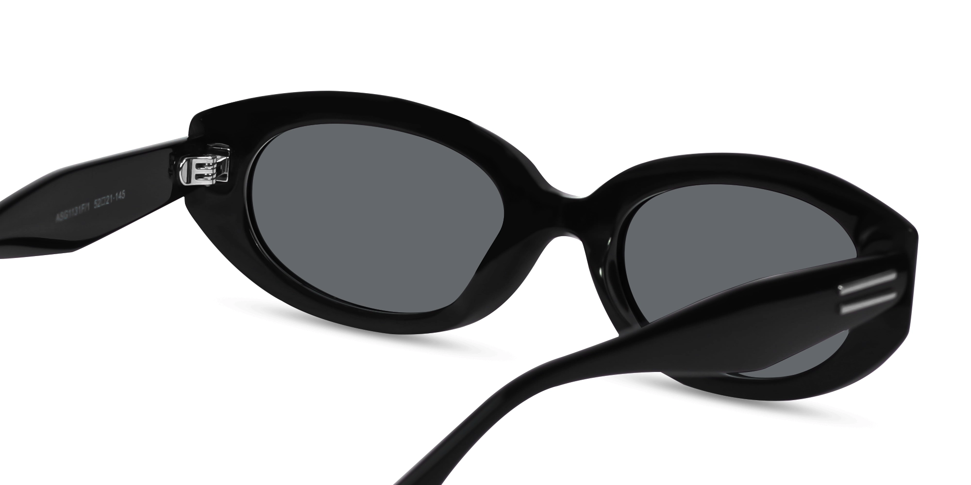 Black Oval Acetate Full-Rim Sunglasses-5