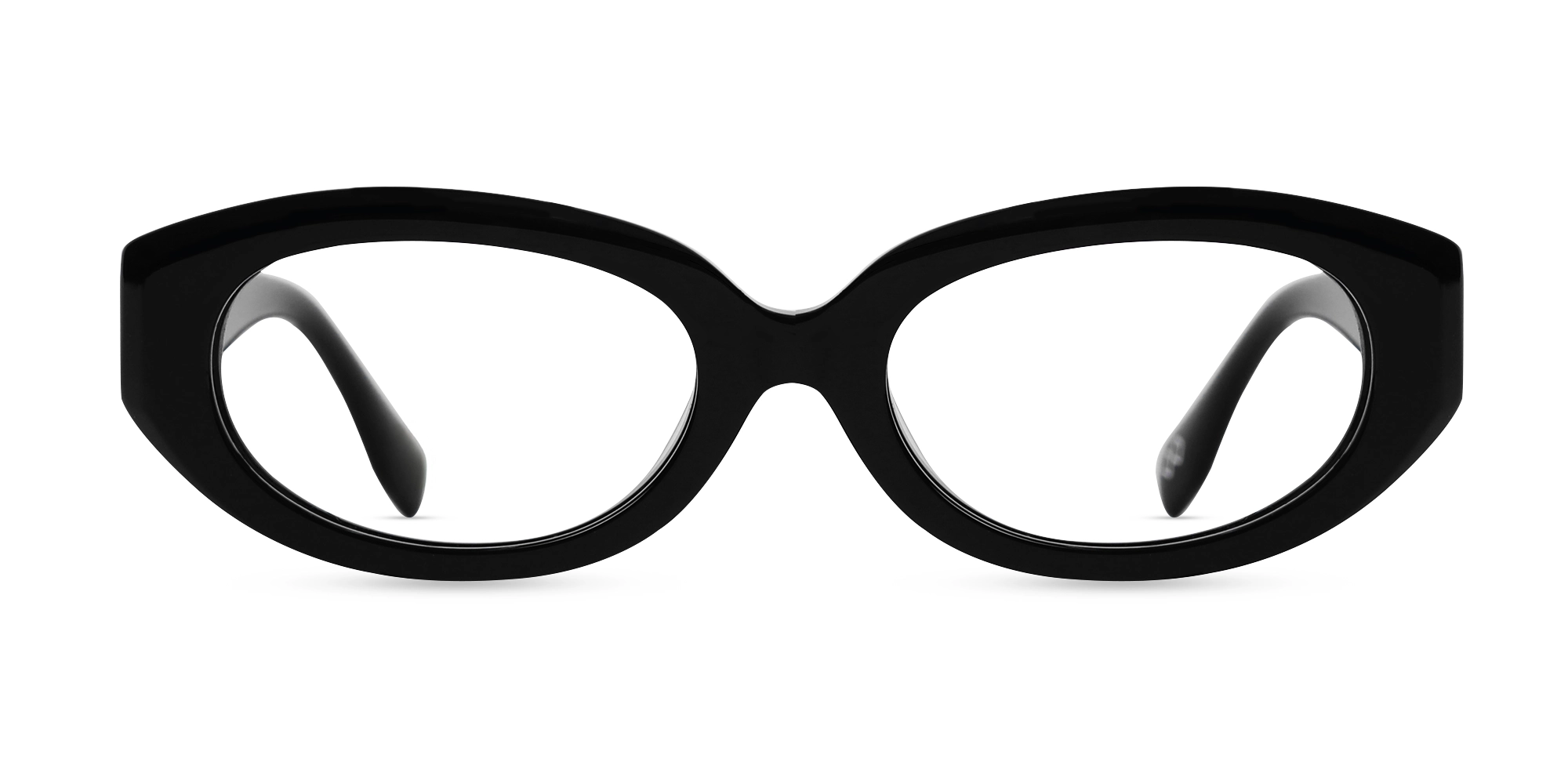 Black Oval Full-Rim Glasses-1