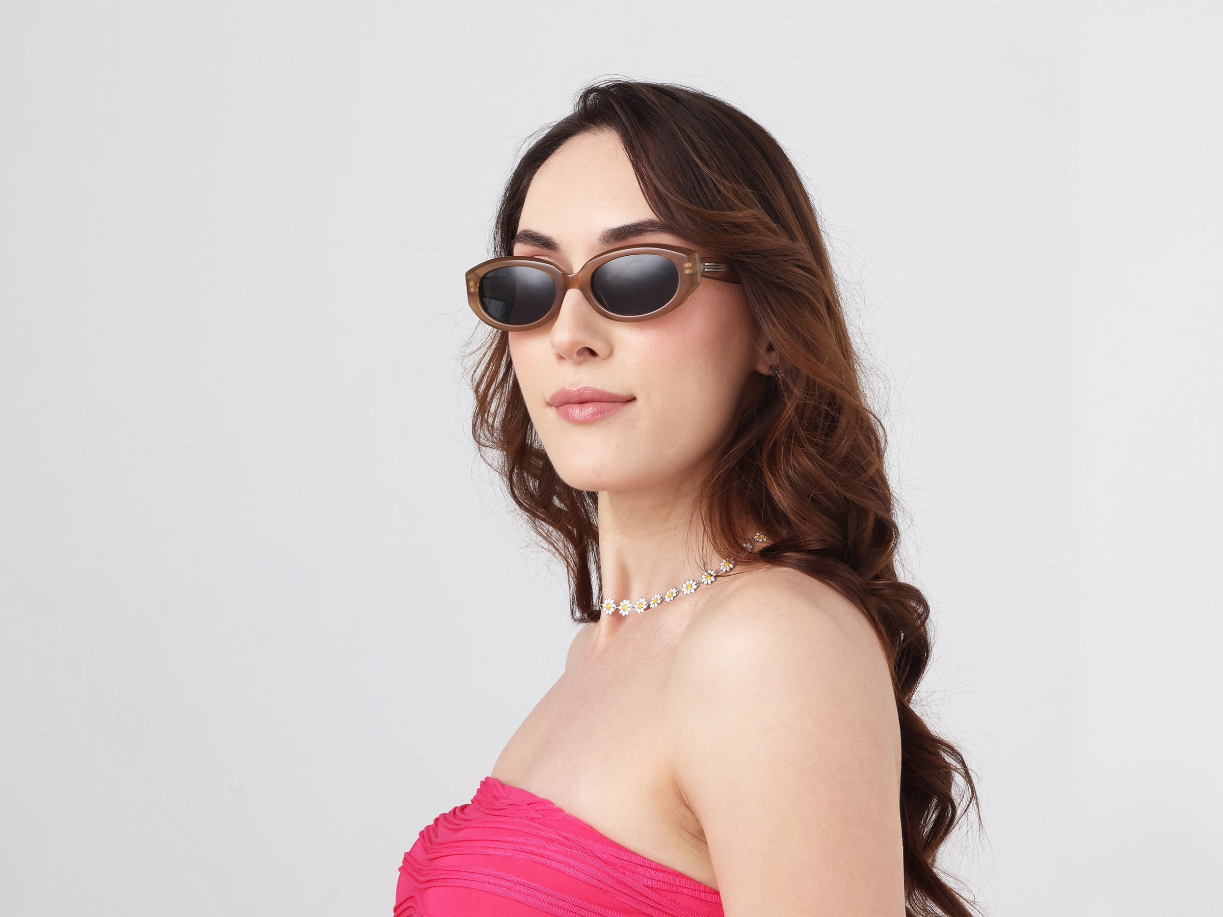 Cafe Latte Oval Acetate Full-Rim Sunglasses-12
