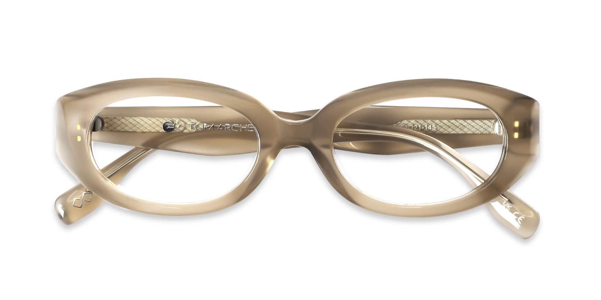 Cafe Latte Oval Full-Rim Glasses-6