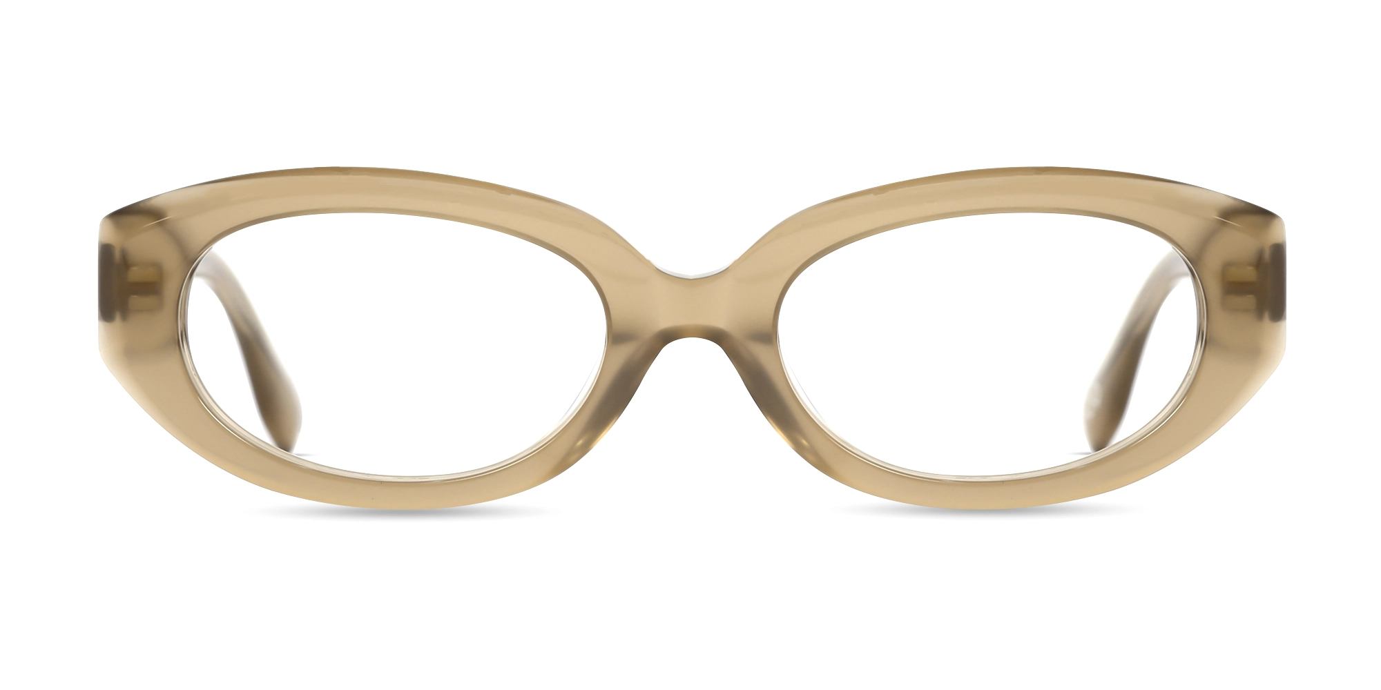 Cafe Latte Oval Full-Rim Glasses-1 Cafe Latte Oval Full-Rim Glasses-1