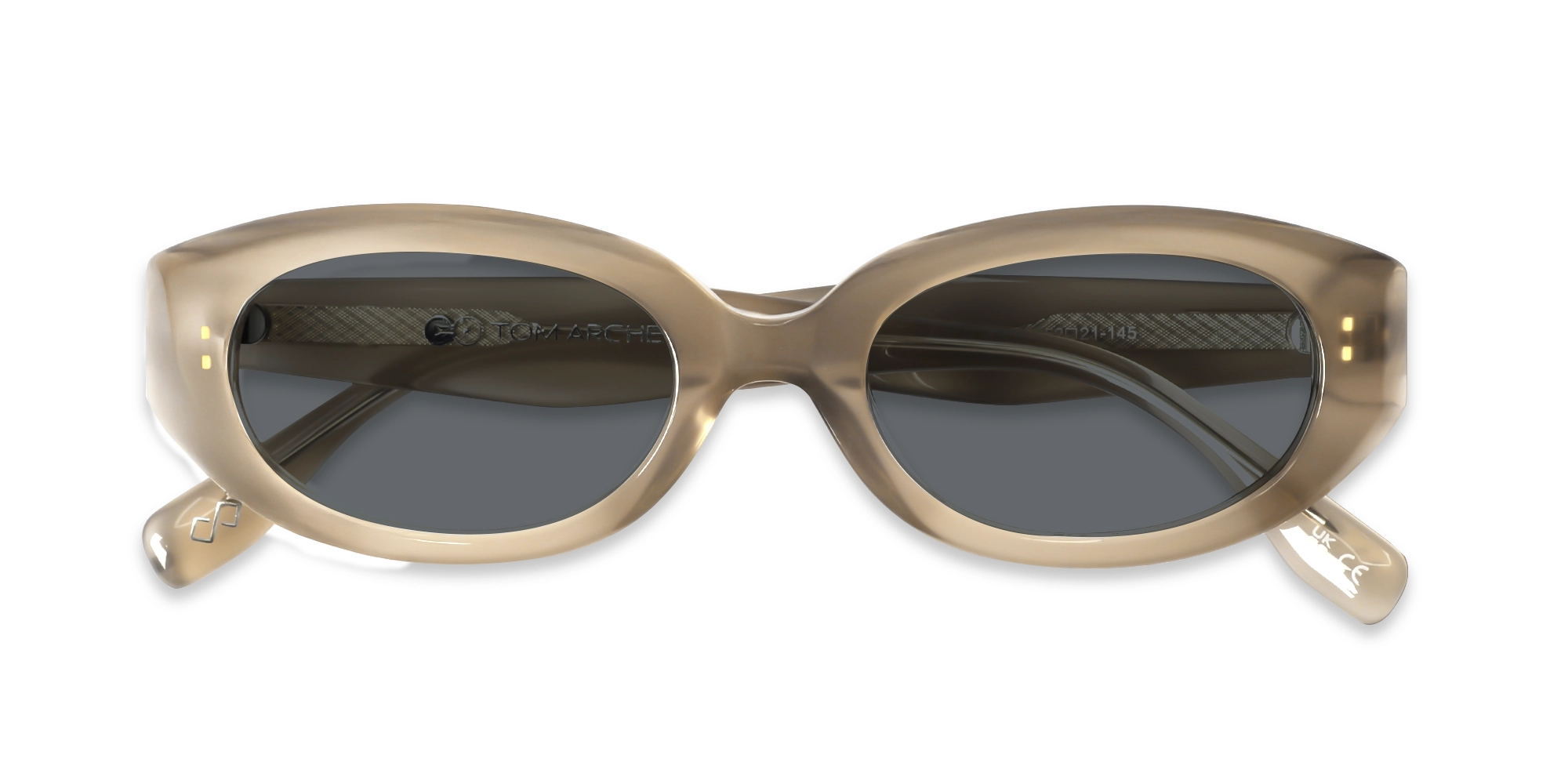 Cafe Latte Oval Acetate Full-Rim Sunglasses-6