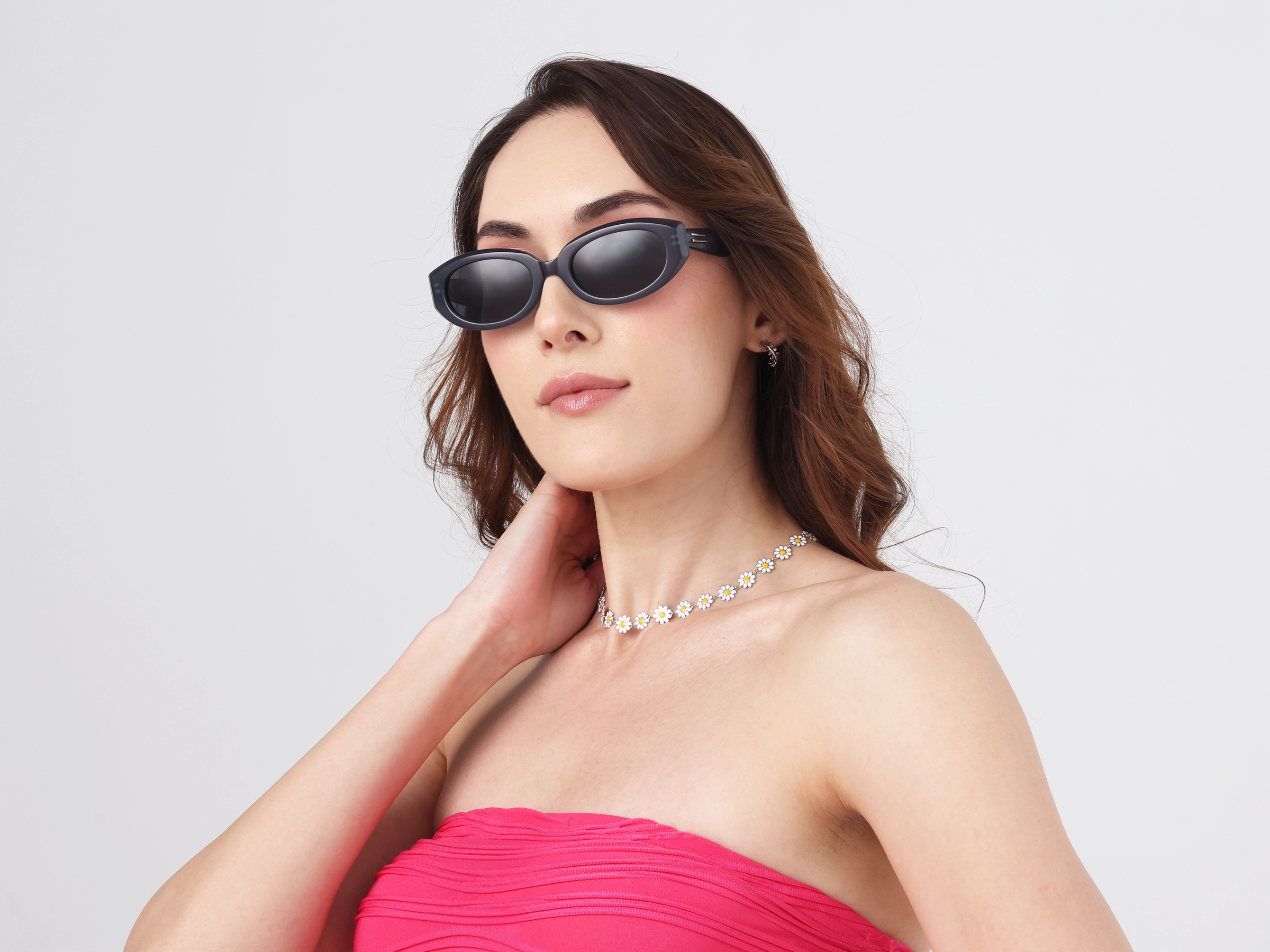 Matte Bluish Grey Oval Acetate Full-Rim Sunglasses-11