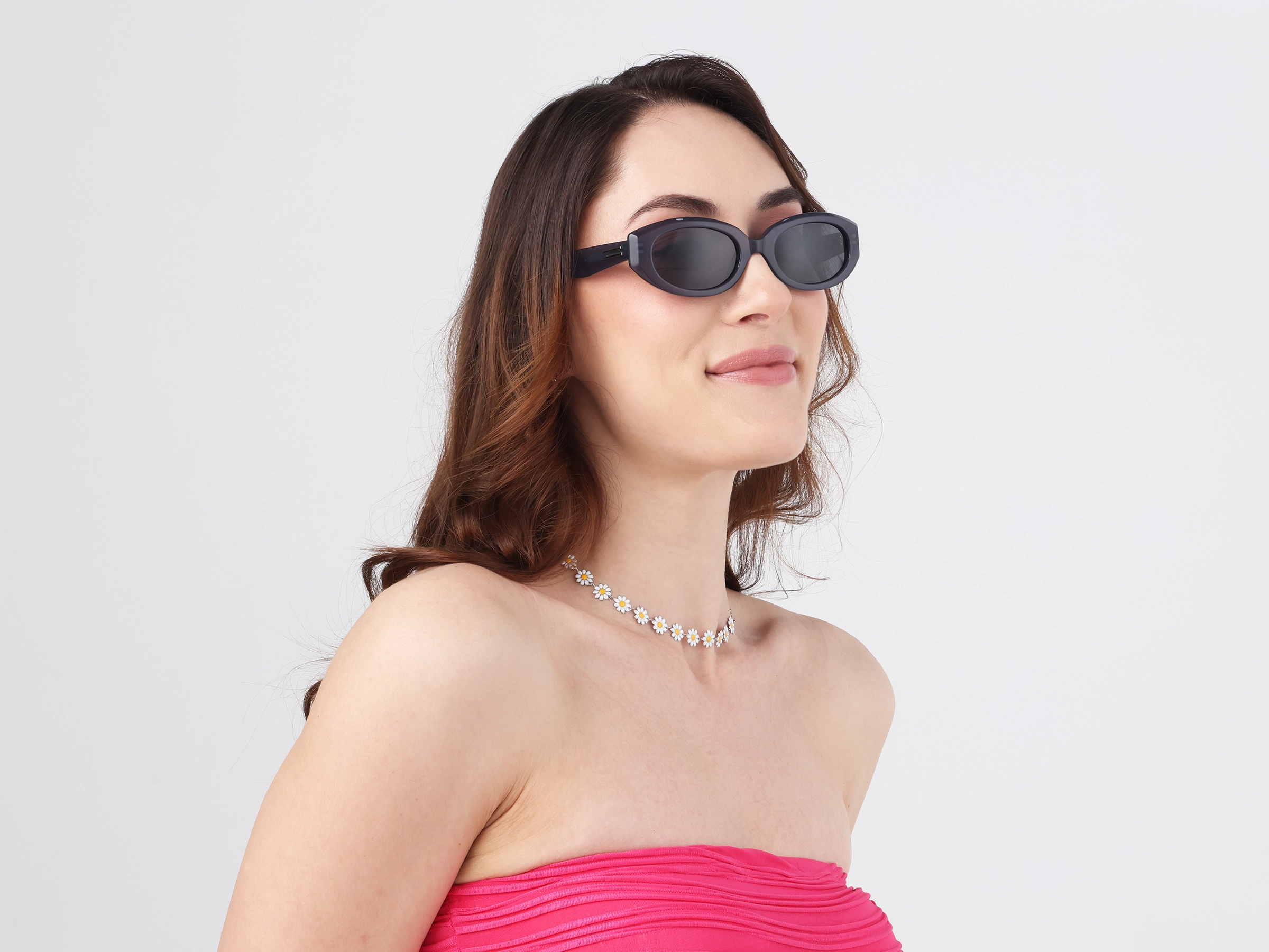 Matte Bluish Grey Oval Acetate Full-Rim Sunglasses-12