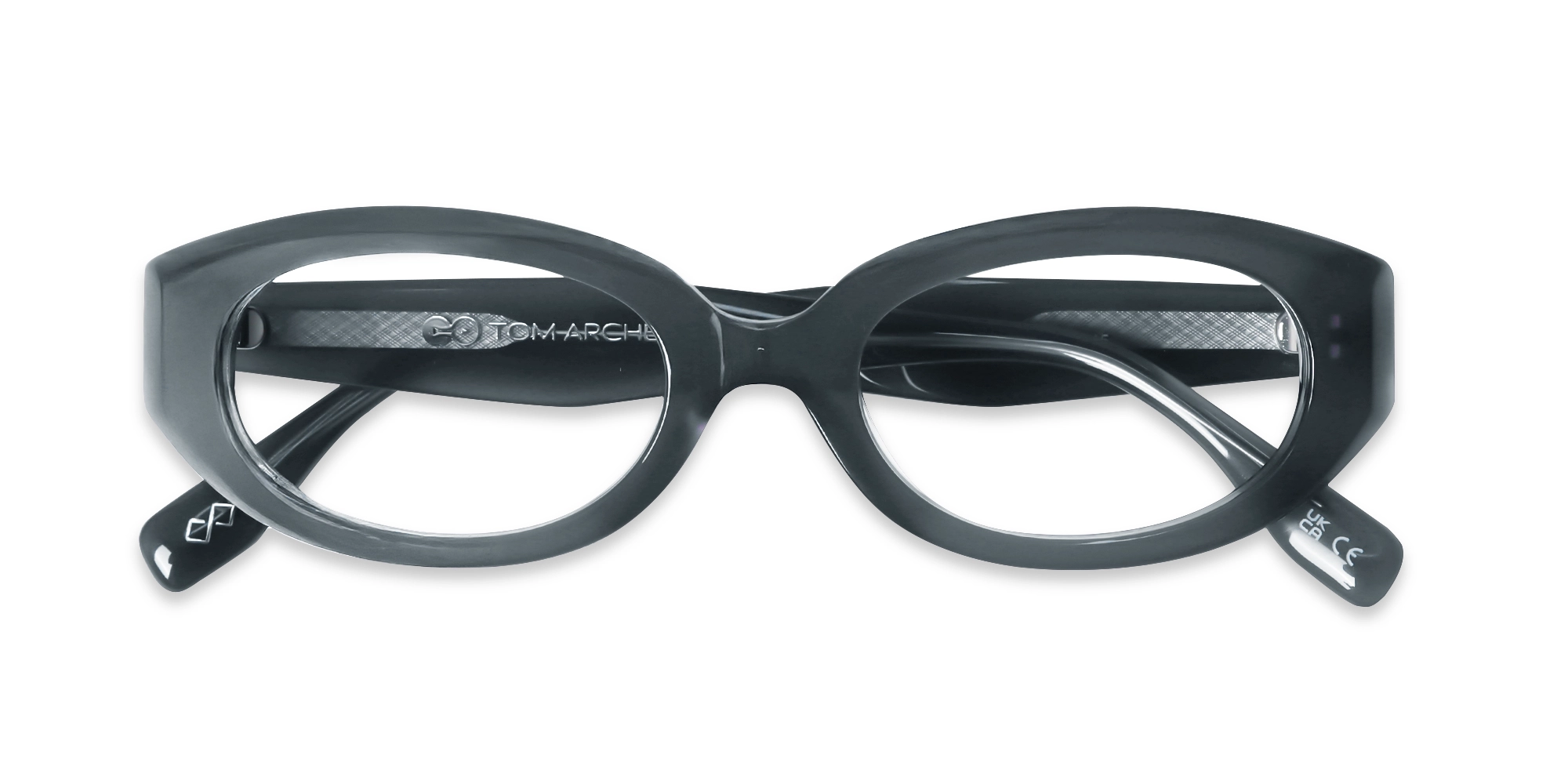 Matte Bluish Grey Oval Glasses-6