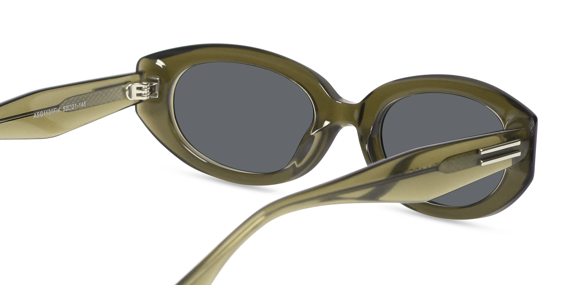 Crystal Khaki Oval Acetate Full-Rim Sunglasses-5