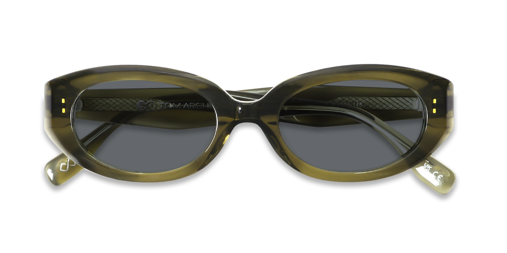 Crystal Khaki Oval Acetate Full-Rim Sunglasses-6