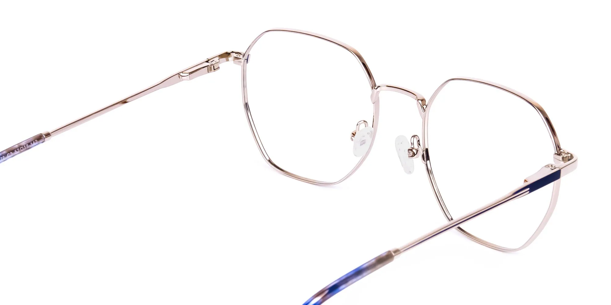 Navy Blue and Silver Geometric Glasses-2