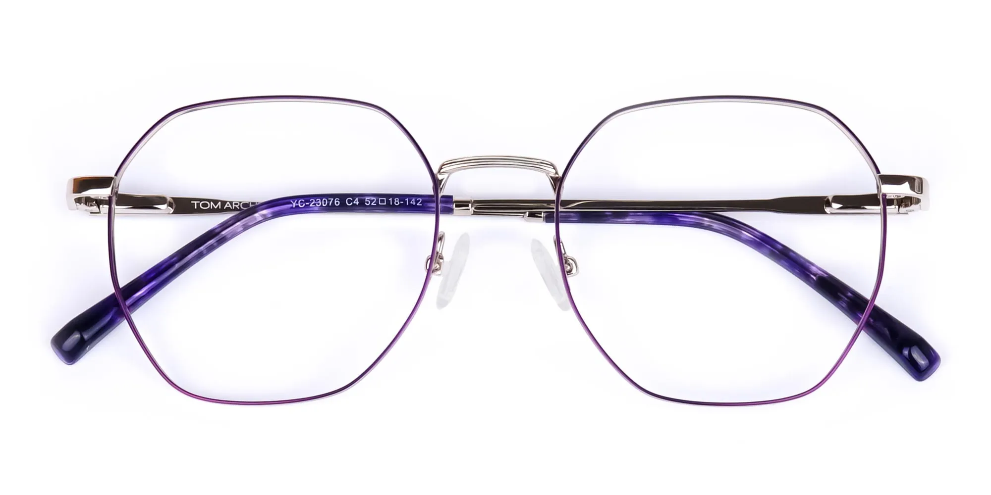 Dark Violet and Silver Geometric Glasses-2