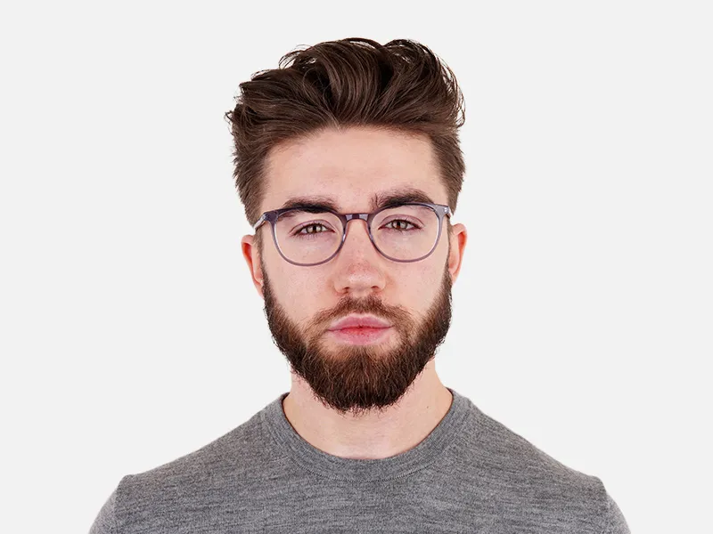 Crystal Space Grey Full Rim Round Glasses Frames-2