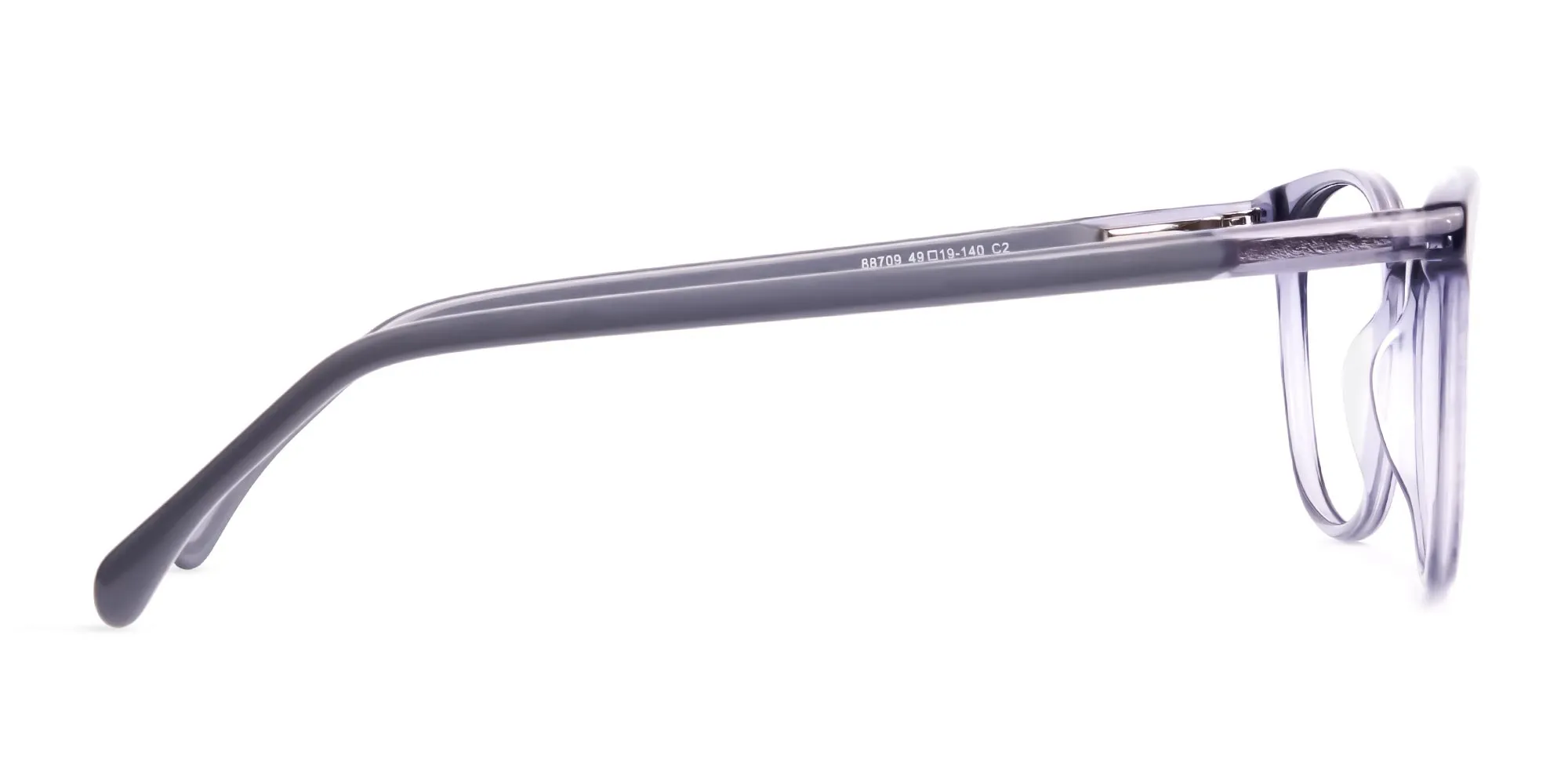 Crystal Space Grey Full Rim Round Glasses Frames-2