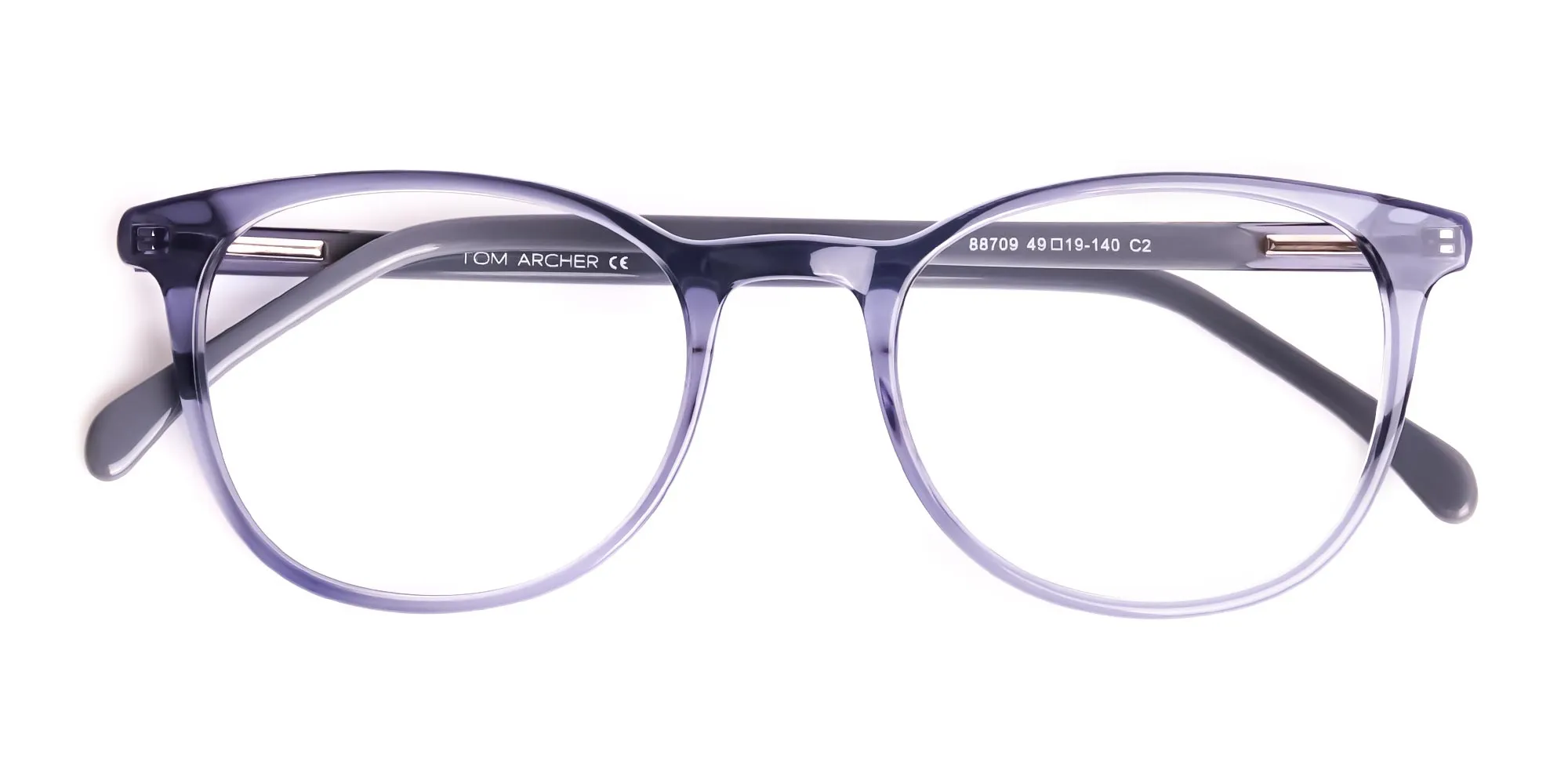 Crystal Space Grey Full Rim Round Glasses Frames-2