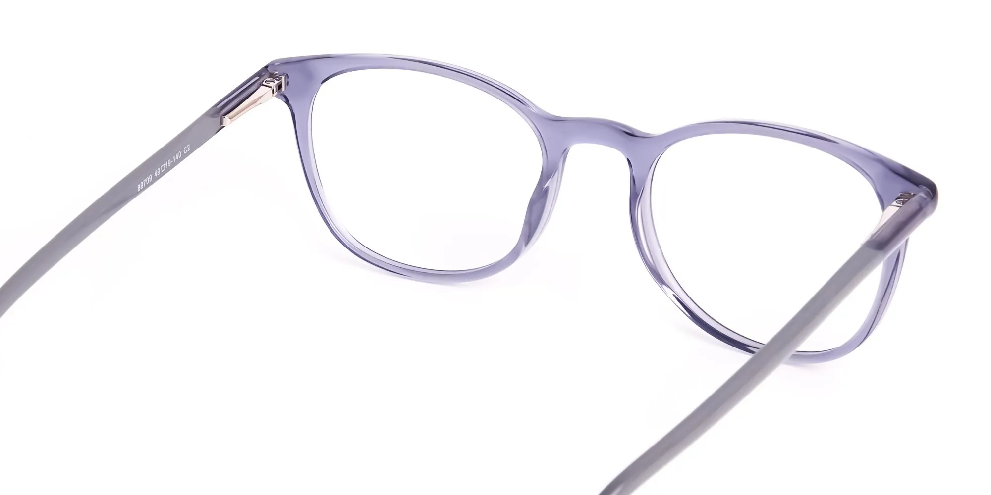Crystal Space Grey Full Rim Round Glasses Frames-2