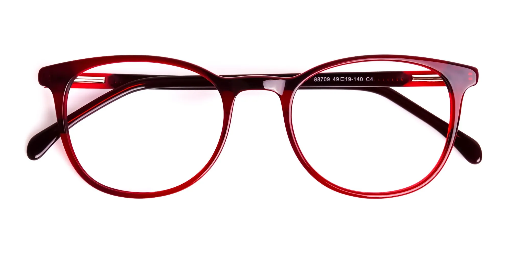 Wine Red Translucent Round Glasses Frames-2
