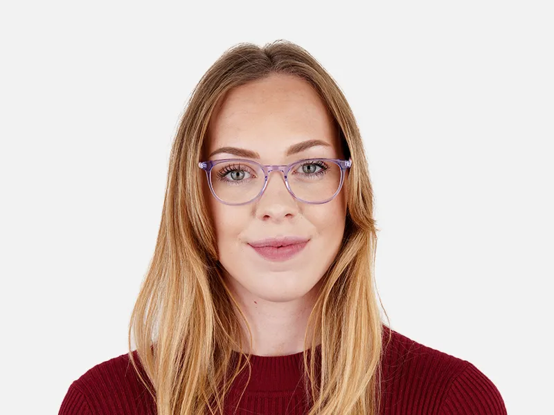 Crystal Pastel Purple Round Glasses Frames-2