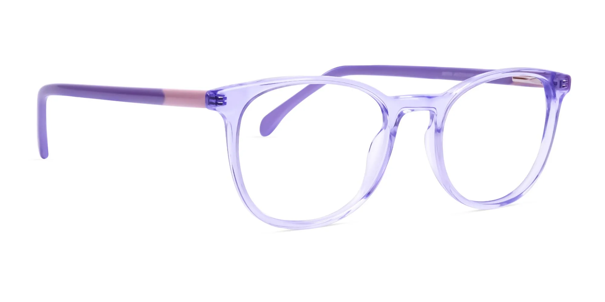 Crystal Pastel Purple Round Glasses Frames-2