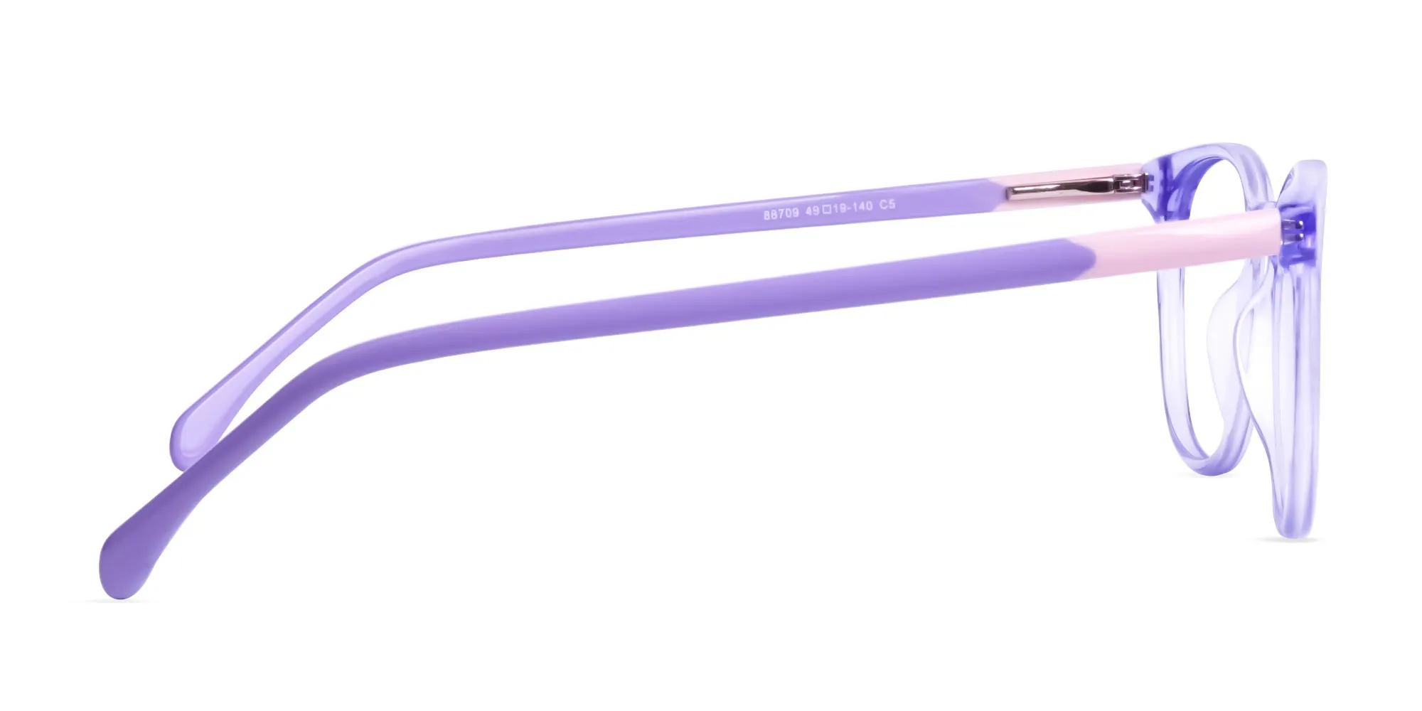 Crystal Pastel Purple Round Glasses Frames-2