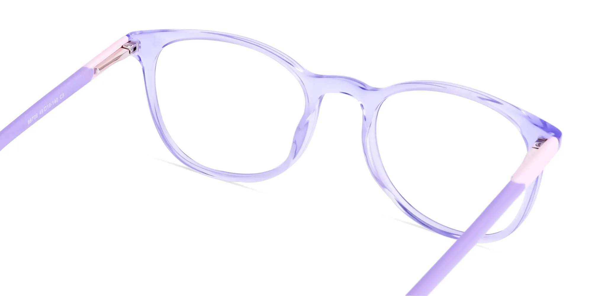 Crystal Pastel Purple Round Glasses Frames-2