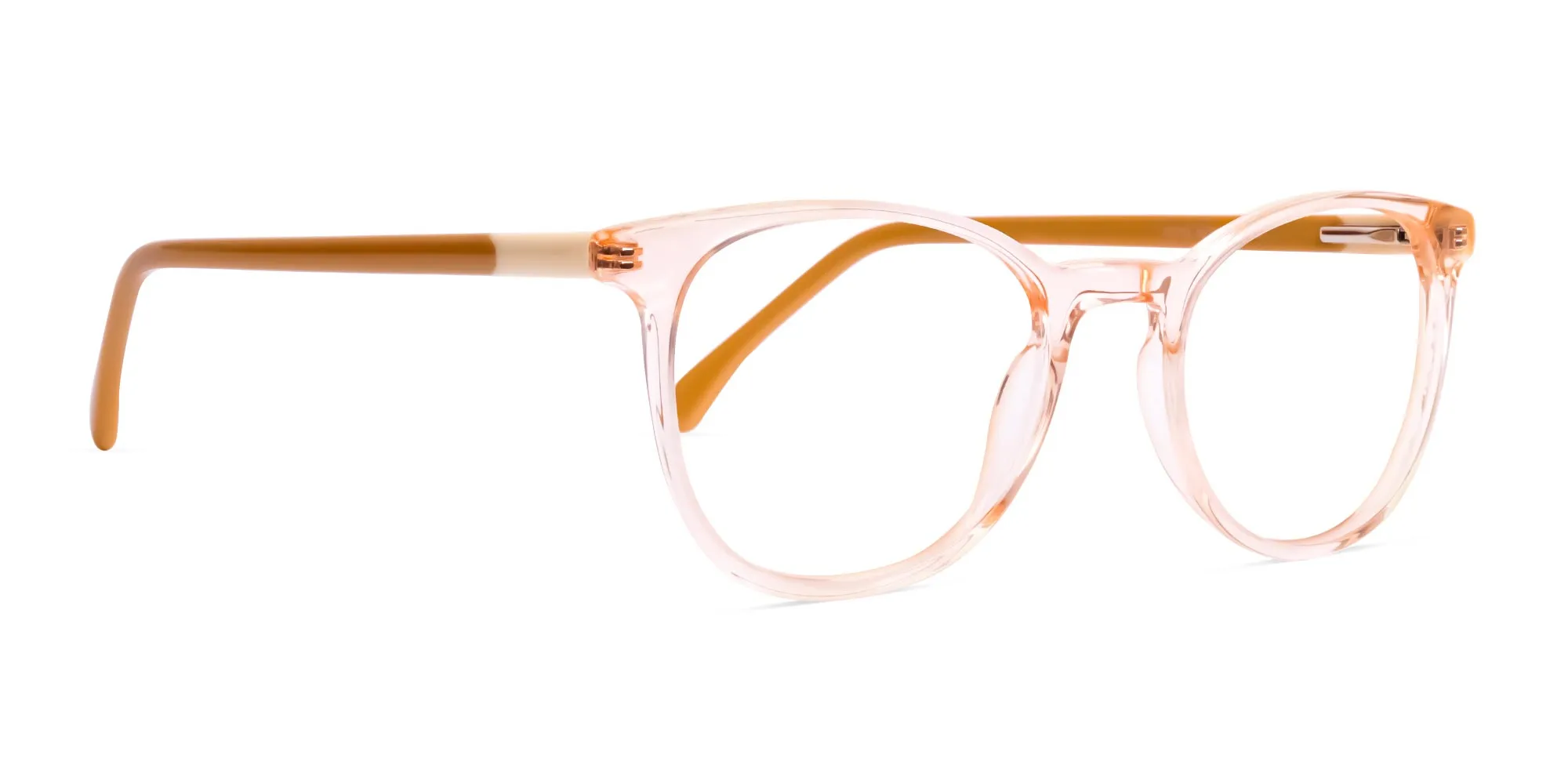 transparent orange Color Round Glasses Frames-2