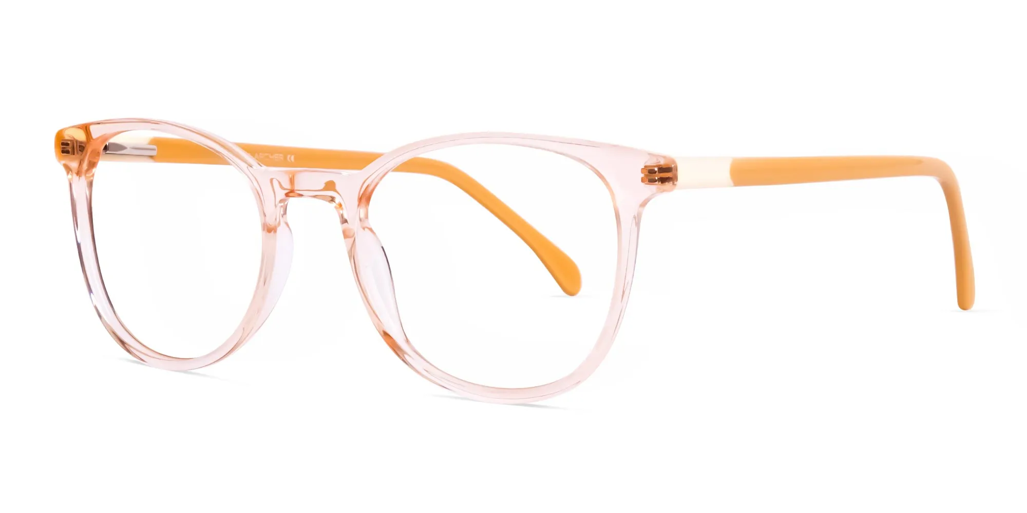 transparent orange Color Round Glasses Frames-2