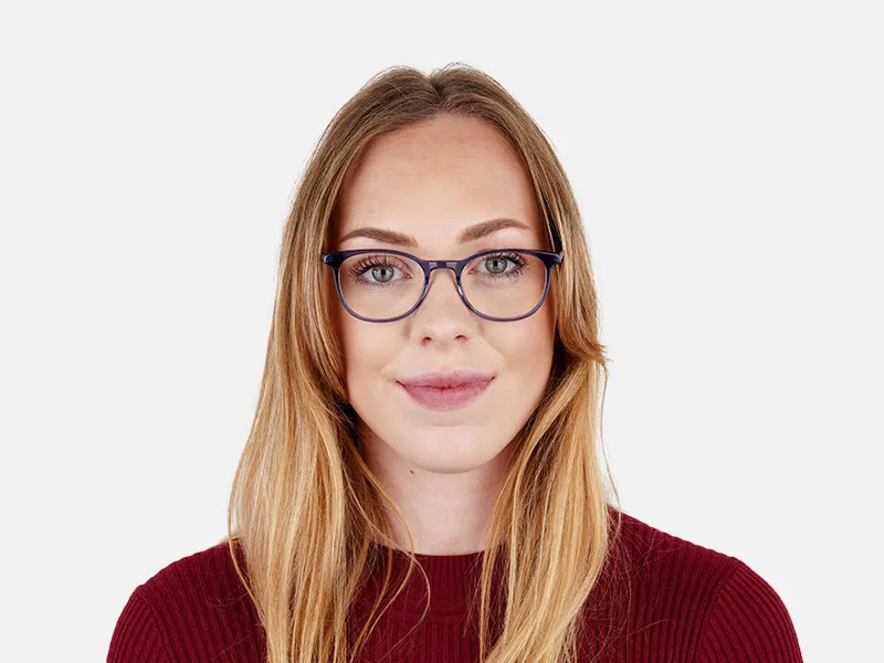 Dark Blue Round Glasses Frames-2