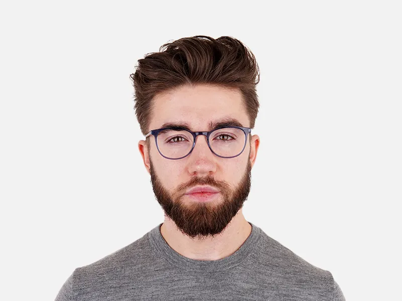 Dark Blue Round Glasses Frames-2