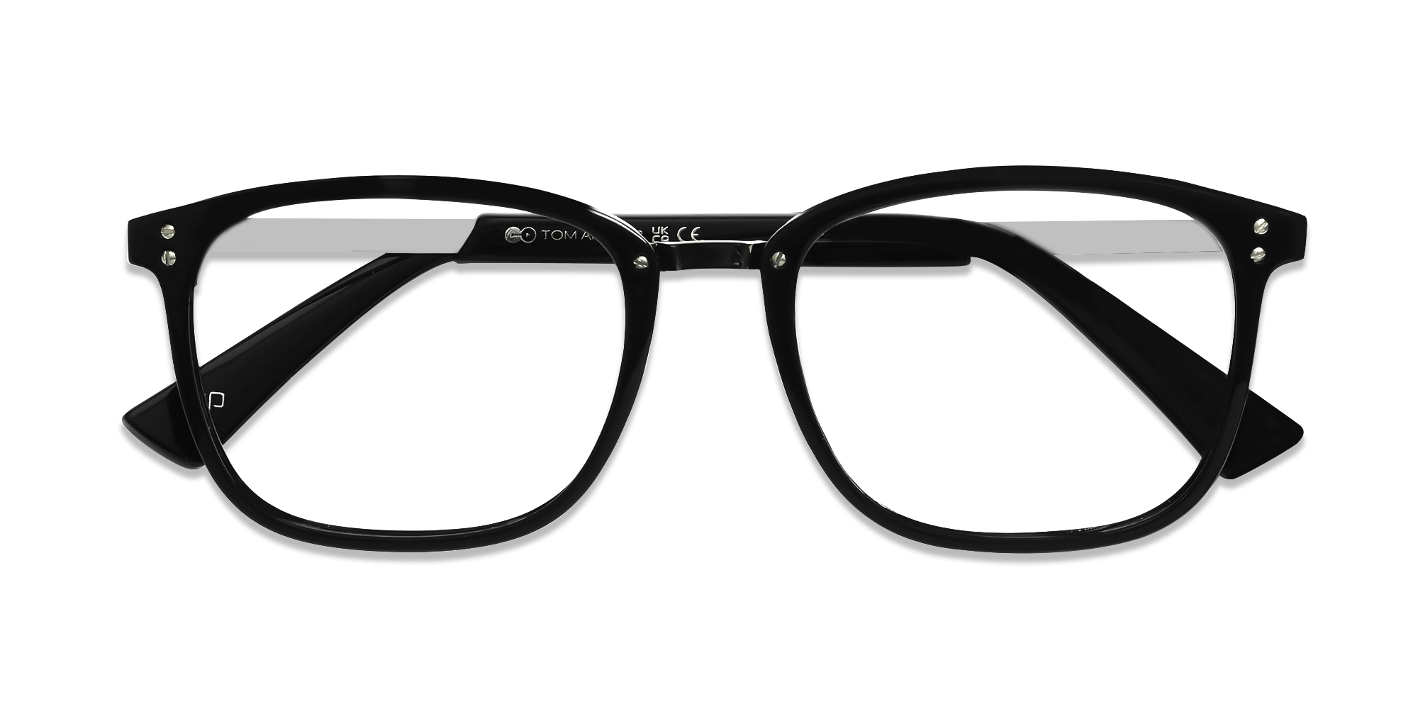 Mixed Material Black Square Glasses-6