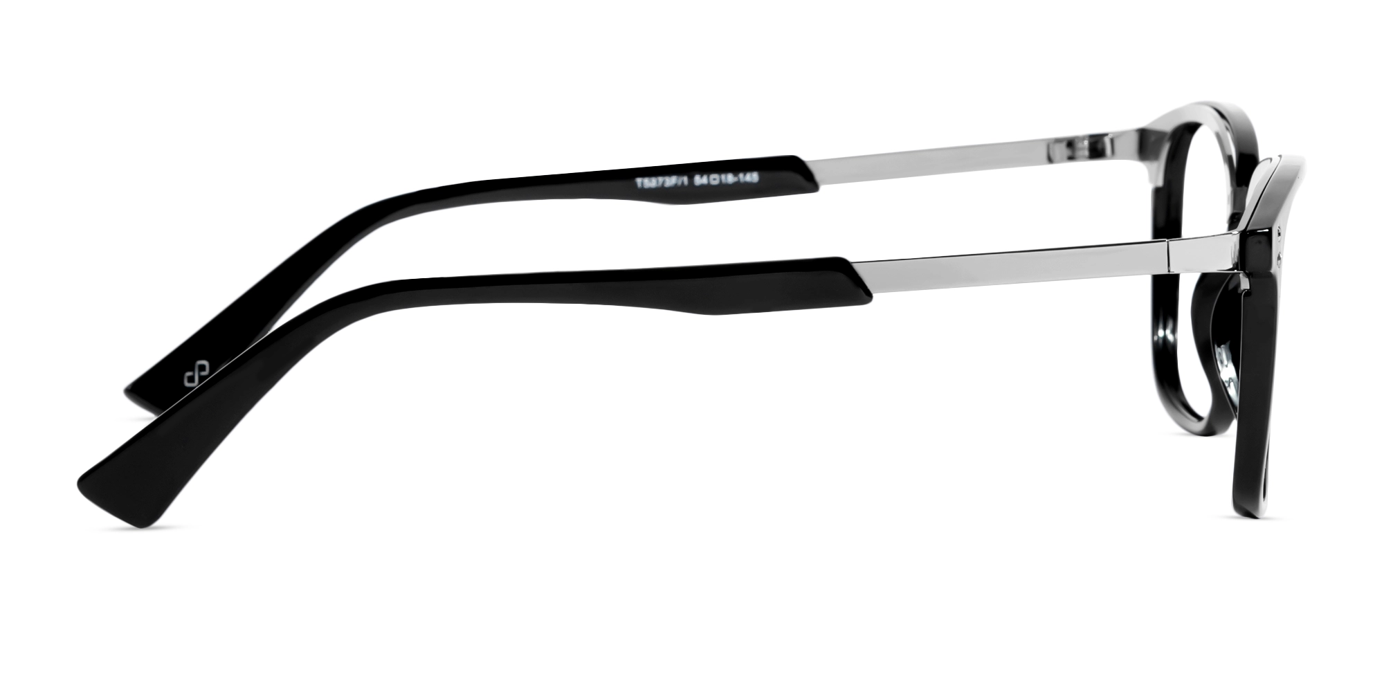 Mixed Material Black Square Glasses-4