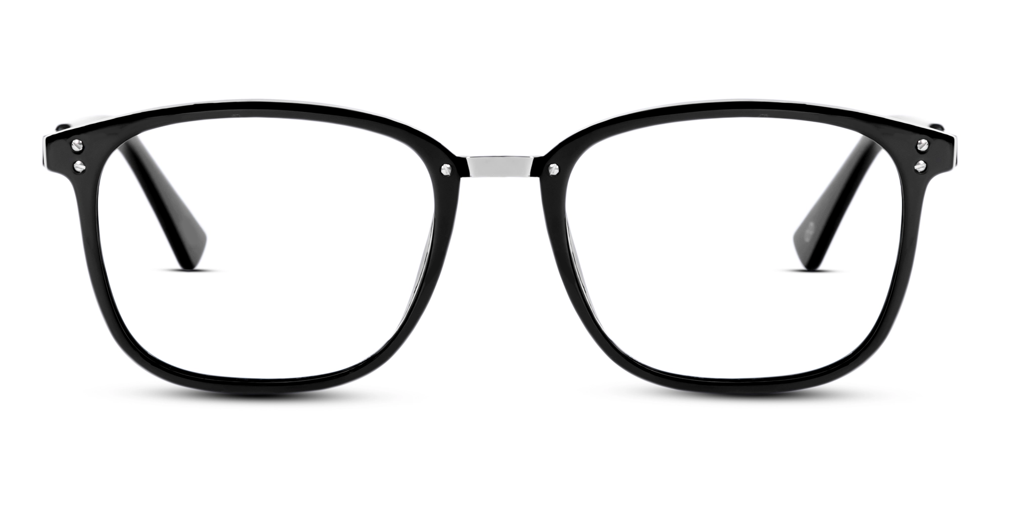 Mixed Material Black Square Glasses-1