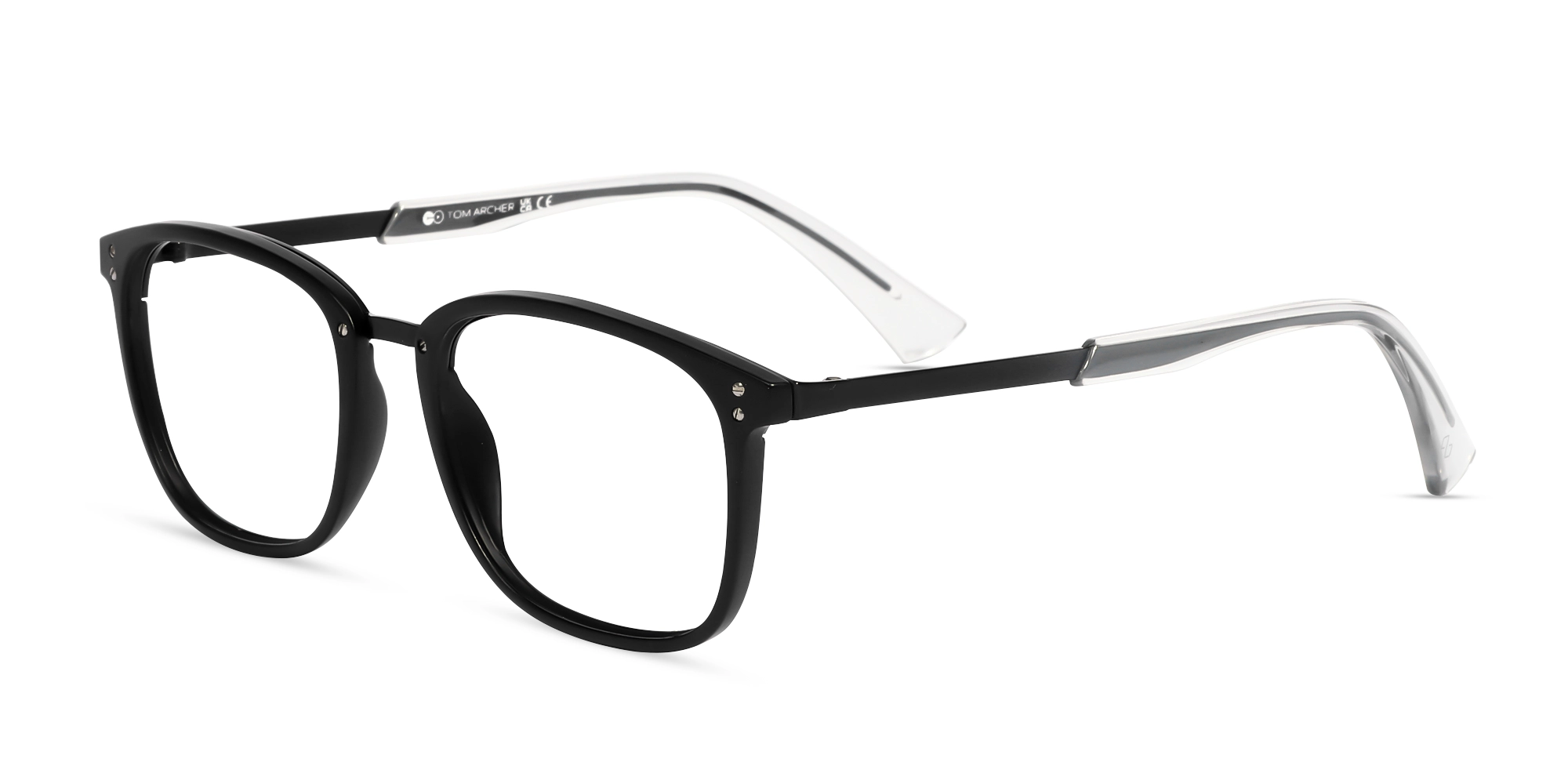 Titanium Matte Black Square Glasses-3