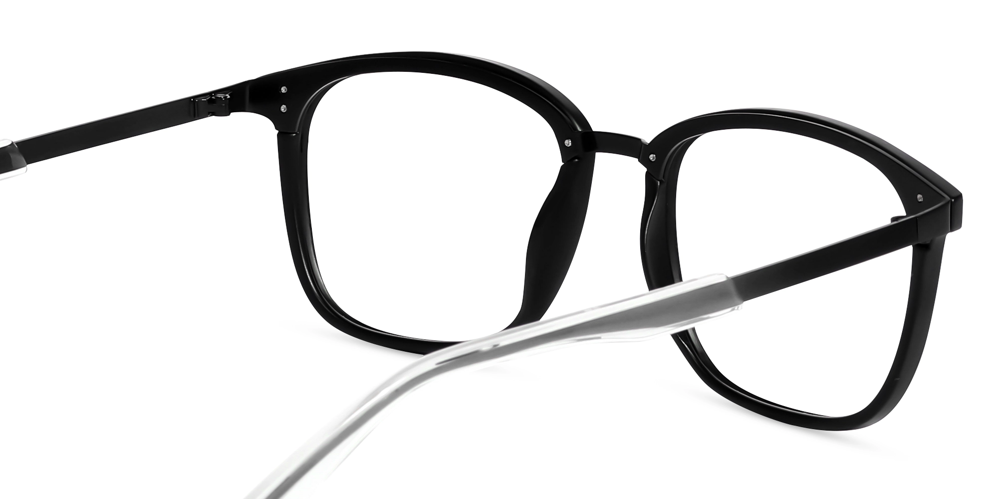 Titanium Matte Black Square Glasses-5