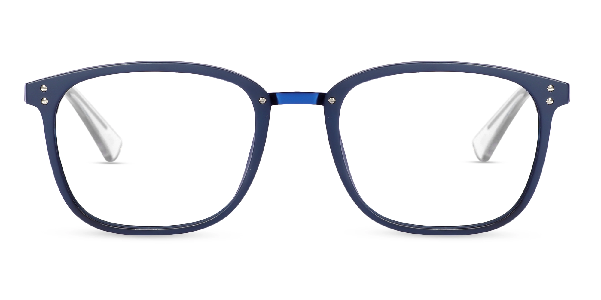 Matte Black & Gold Full-Rim Square Glasses-1