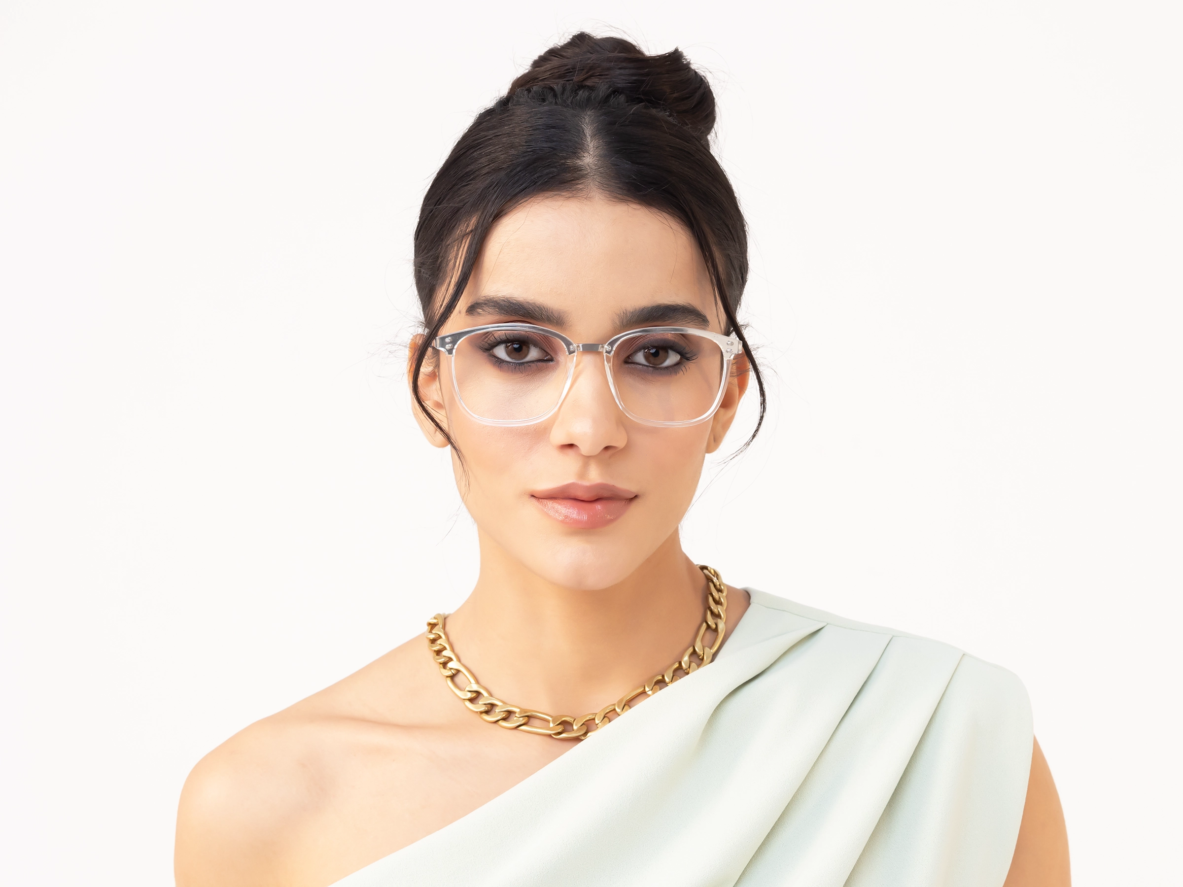 Titanium Crystal Clear & Silver Glasses
