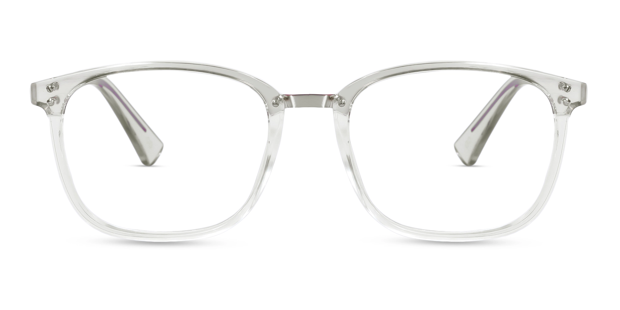 Titanium Crystal Clear & Silver Glasses-1