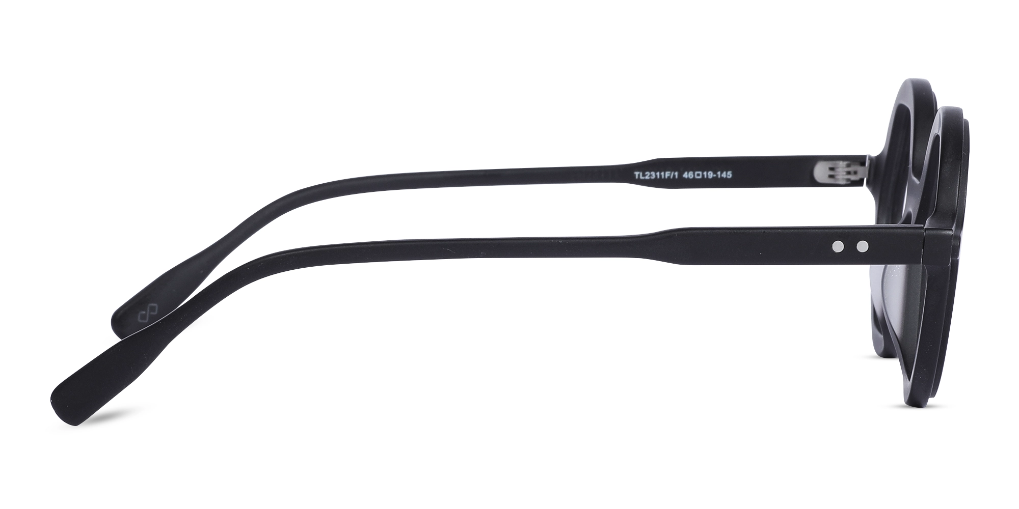 Matte Black Round Eyeglasses 4